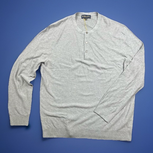 Brooks Brothers Other - Brooks Brothers Sweater Men's XXL Gray Pullover Silk Cotton Italian Yarn NEW